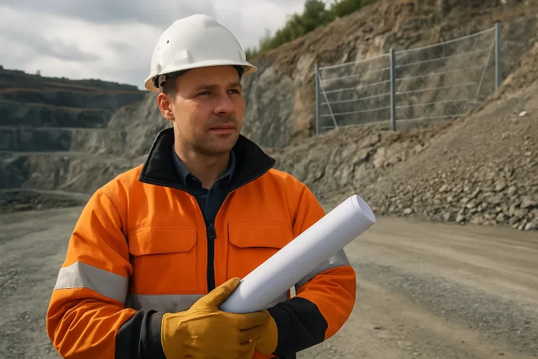 Profissional em uma mina aberta